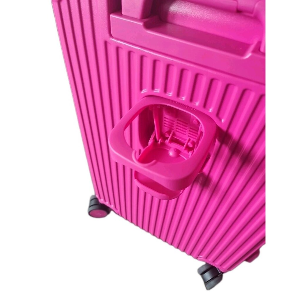 Vibrant Hot Pink Hard-Shell Travel Suitcase - Picture 7 of 14